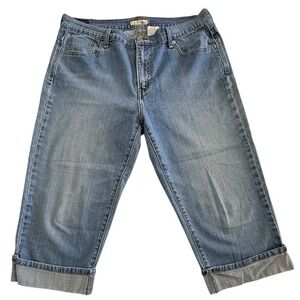 Levi's Capri Jeans Women 14 Blue 515 Mid Rise Cuffed Light Wash Stretch Denim